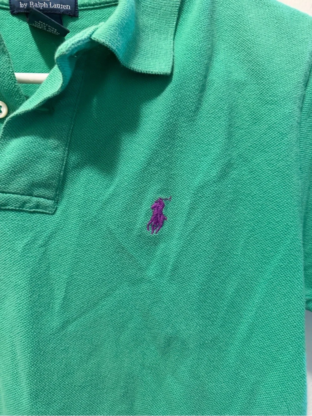 Ralph Lauren Bright Green Short-Sleeve Polo with Blue Logo